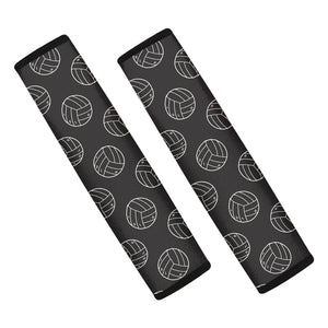 Black And White Volleyball Pattern Print Car Seat Belt Covers