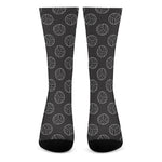 Black And White Volleyball Pattern Print Crew Socks