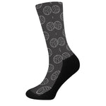 Black And White Volleyball Pattern Print Crew Socks