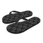 Black And White Volleyball Pattern Print Flip Flops