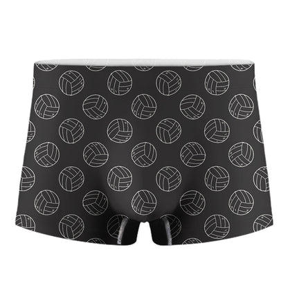 Black And White Volleyball Pattern Print Men's Boxer Briefs
