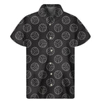 Black And White Volleyball Pattern Print Men's Short Sleeve Shirt