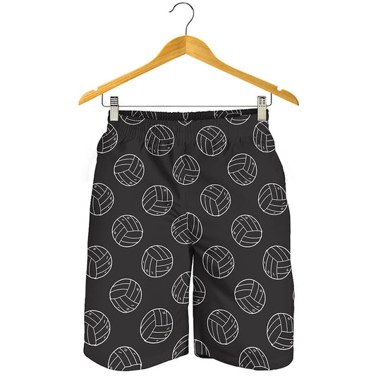 Black And White Volleyball Pattern Print Men's Shorts