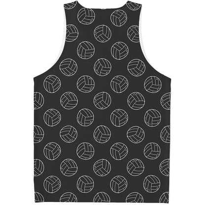 Black And White Volleyball Pattern Print Men's Tank Top