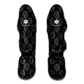 Black And White Volleyball Pattern Print Muay Thai Shin Guards