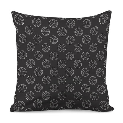 Black And White Volleyball Pattern Print Pillow Cover
