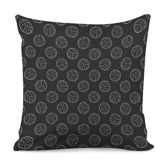 Black And White Volleyball Pattern Print Pillow Cover