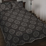 Black And White Volleyball Pattern Print Quilt Bed Set