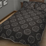 Black And White Volleyball Pattern Print Quilt Bed Set