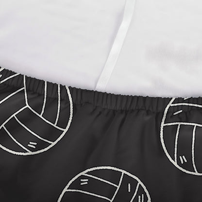 Black And White Volleyball Pattern Print Sofa Cover