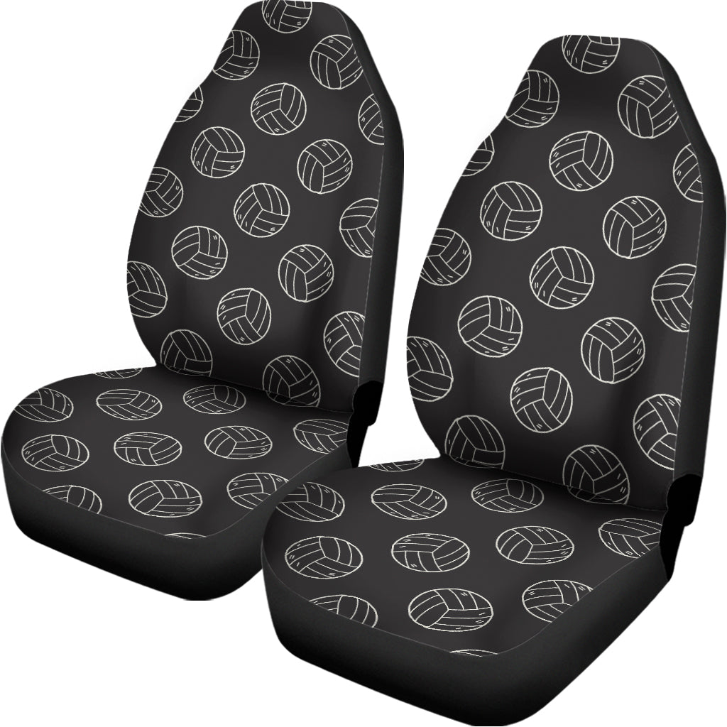 Black And White Volleyball Pattern Print Universal Fit Car Seat Covers
