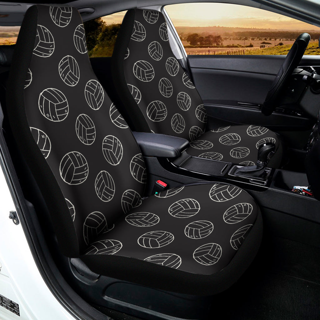 Black And White Volleyball Pattern Print Universal Fit Car Seat Covers