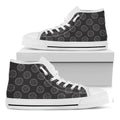 Black And White Volleyball Pattern Print White High Top Sneakers
