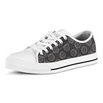 Black And White Volleyball Pattern Print White Low Top Shoes