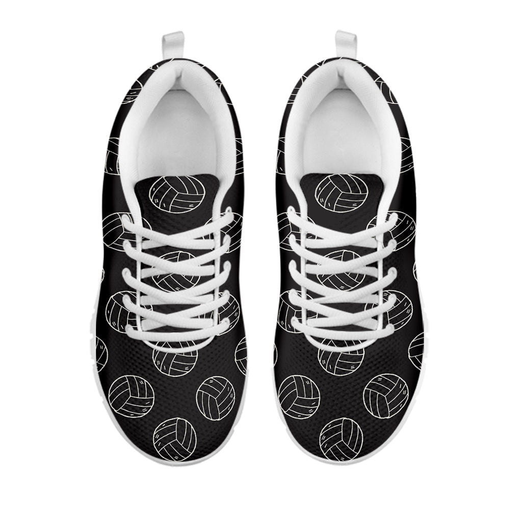 Black And White Volleyball Pattern Print White Sneakers