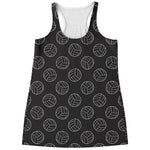 Black And White Volleyball Pattern Print Women's Racerback Tank Top