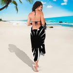 Black And White Vortex Swirl Print Beach Sarong Wrap