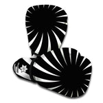 Black And White Vortex Swirl Print Boxing Gloves