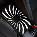 Black And White Vortex Swirl Print Car Center Console Cover