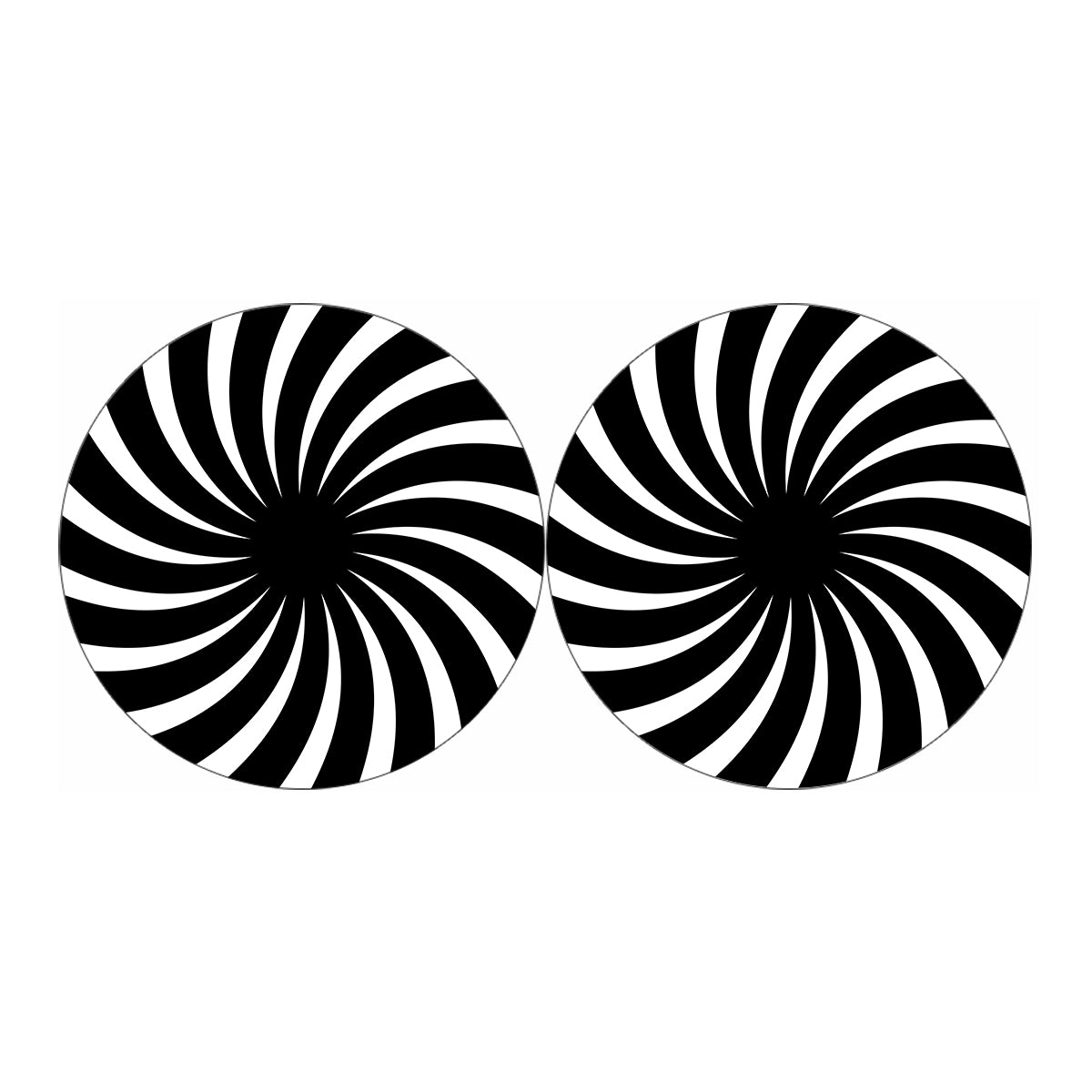 Black And White Vortex Swirl Print Car Coasters