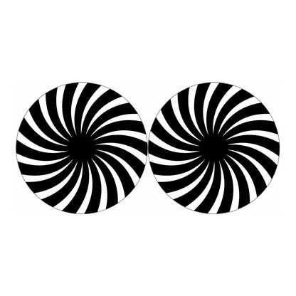 Black And White Vortex Swirl Print Car Coasters