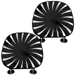 Black And White Vortex Swirl Print Car Headrest Covers