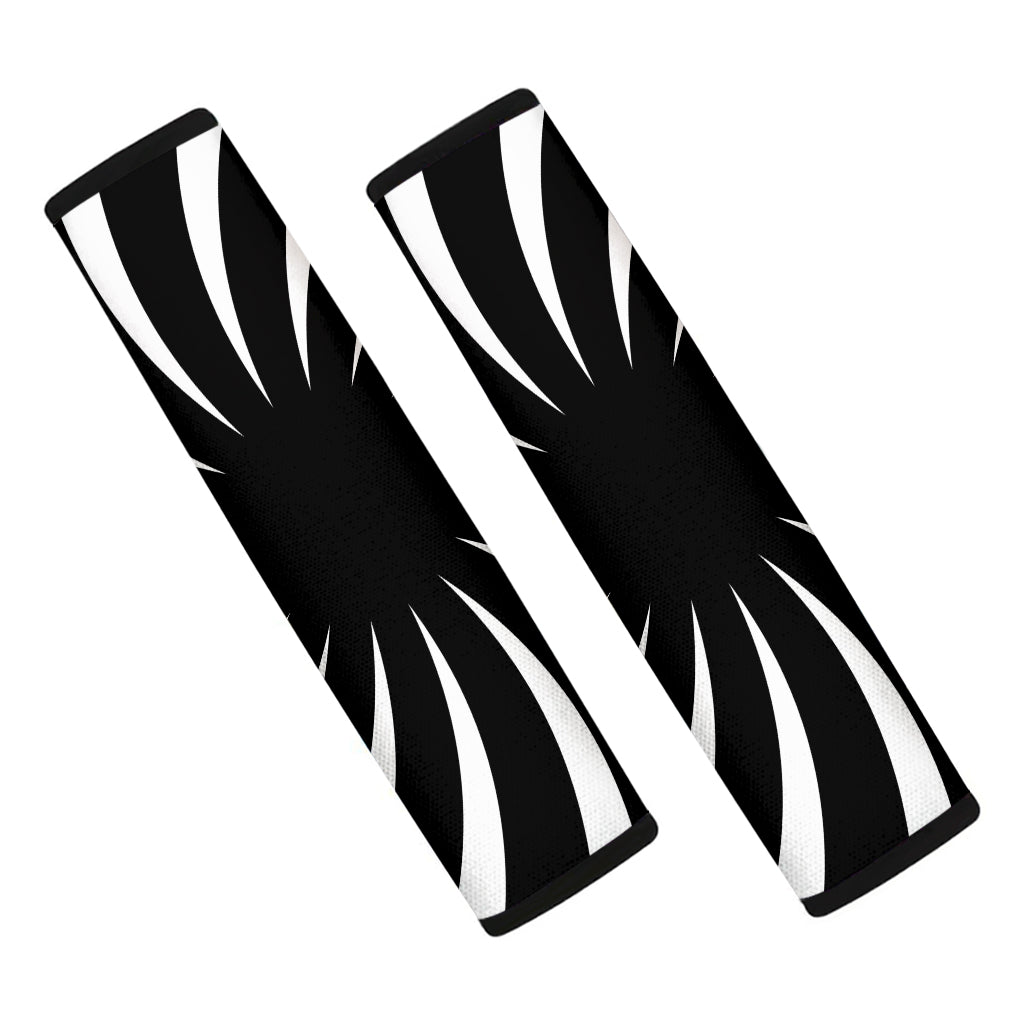 Black And White Vortex Swirl Print Car Seat Belt Covers