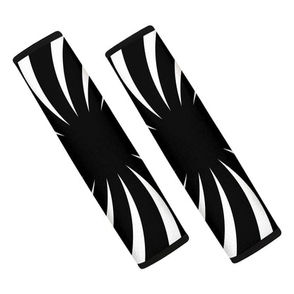 Black And White Vortex Swirl Print Car Seat Belt Covers