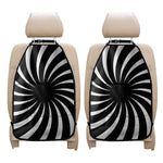 Black And White Vortex Swirl Print Car Seat Organizers