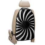 Black And White Vortex Swirl Print Car Seat Organizers