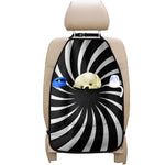 Black And White Vortex Swirl Print Car Seat Organizers