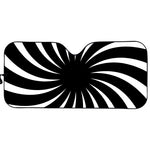 Black And White Vortex Swirl Print Car Sun Shade