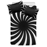 Black And White Vortex Swirl Print Duvet Cover Bedding Set