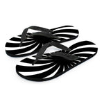 Black And White Vortex Swirl Print Flip Flops