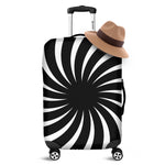 Black And White Vortex Swirl Print Luggage Cover
