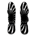 Black And White Vortex Swirl Print Muay Thai Shin Guards