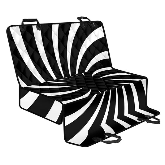 Black And White Vortex Swirl Print Pet Car Back Seat Cover