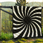 Black And White Vortex Swirl Print Quilt