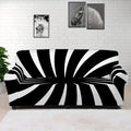 Black And White Vortex Swirl Print Sofa Cover
