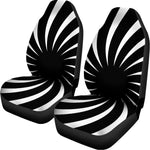 Black And White Vortex Swirl Print Universal Fit Car Seat Covers