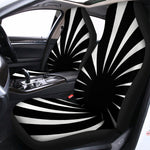 Black And White Vortex Swirl Print Universal Fit Car Seat Covers