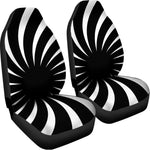 Black And White Vortex Swirl Print Universal Fit Car Seat Covers