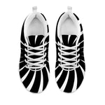 Black And White Vortex Swirl Print White Sneakers