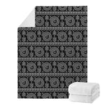 Black And White Warli Tribal Print Blanket