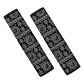 Black And White Warli Tribal Print Car Seat Belt Covers