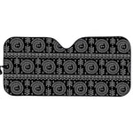 Black And White Warli Tribal Print Car Sun Shade