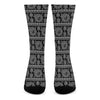 Black And White Warli Tribal Print Crew Socks