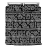 Black And White Warli Tribal Print Duvet Cover Bedding Set