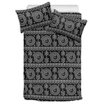 Black And White Warli Tribal Print Duvet Cover Bedding Set