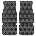Black And White Warli Tribal Print Front and Back Car Floor Mats
